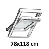 78x118 cm VELUX GGU MK06 0067 Manual Centre-Pivot Roof Window | White Polyurethane Maintenance Free | Triple Glazed.