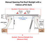 1000 x 1000 mm Brett Martin Manual Opening Flat Roof Skylight