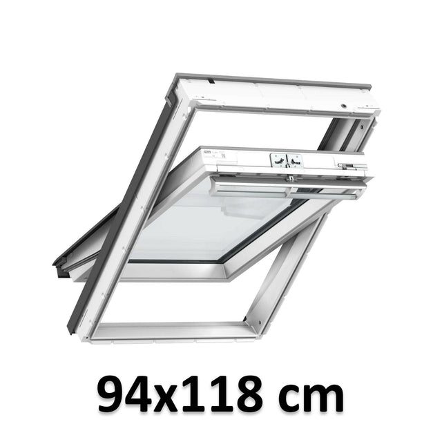 94x118 cm VELUX GGU PK06 0170 Manual Centre-Pivot Roof Window | White Polyurethane Maintenance Free | Double Glazed.