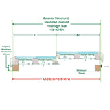 2000 x 3500 mm Fixed Glass Link Modular Skylight (2 Fixed 0 Opening).