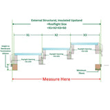 2000 x 4000 mm Electric Opening Glass Link Modular Skylight (2 Fixed 1 Opening)