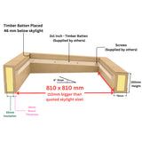 800 x 800 mm Insulated Upstand for Flat Roof Skylight