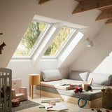 114x118 cm VELUX GGU SK06 0170 Manual Centre-Pivot Roof Window | White Polyurethane Maintenance Free | Double Glazed.