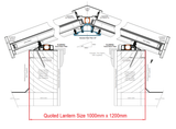 1000 x 1200 mm Stratus Aluminium Roof Lantern Style 1 (Contemporary)