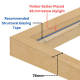 400 x 2000 mm Insulated Upstand for Flat Roof Skylight