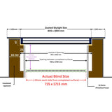 800 x 1800 mm LD Electric Blinds for Flat / Pitched Roof Skylights