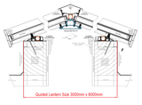 3000 x 6000 mm Stratus Aluminium Roof Lantern Style 7 (Traditional)